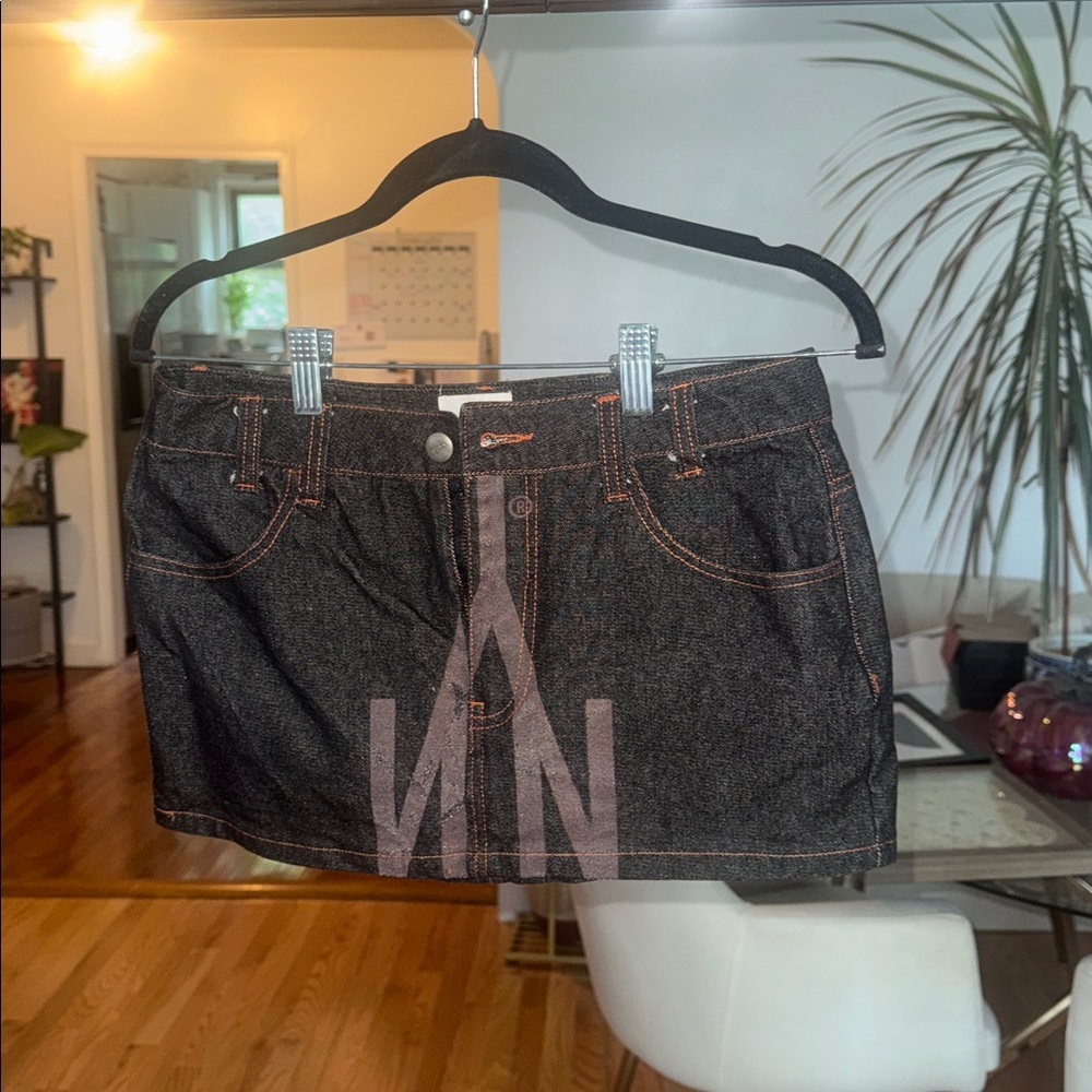 Black Denim Mini Skirt- NOMA
